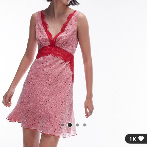 Topshop Red Floral Minidress - Picture 4 of 5